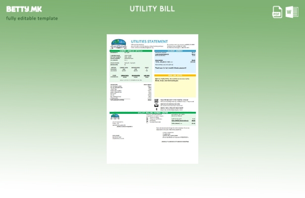 Шаблон за комунални сметки во модерен стил на САД Флорида Град Еџвотер